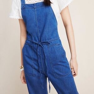 3X1 NYC Cyra Denim Tie Back Jumpsuit Amabel Size Small